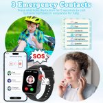 ⁦4G Children's Smartwatch, Children's Smartwatch with GPS and Phone, Video Calls, Voice Chat, SOS, School Mode, Alarm Clock, Games, Pedometer, Smart Watch Boys Girls 5 to 16 Years Gift, Black⁩ - الصورة ⁦5⁩