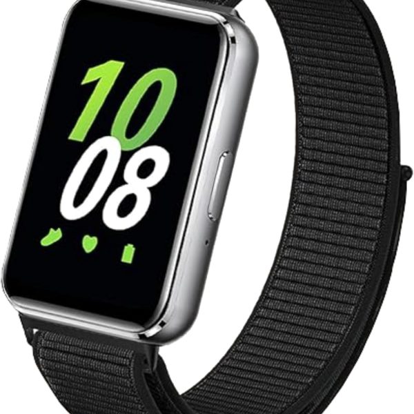 سوار نايلون من نيسلين متوافق مع سامسونج جالاكسي فيت 3 SM-R390 2024، سوار حلقي من النايلون جيد التهوية بديل لساعة سامسونج جالاكسي فيت 3 SM-R390 باند للرجال والنساء