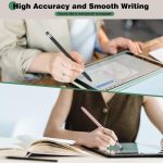 ⁦اقلام ستايلس لشاشات اللمس، قلم تابلت عالمي سعوي 2 في 1 لاجهزة ايفون/ايباد/برو/ميني/اير/سامسونج/تابلت مع 6 رؤوس بديلة (اسود + ذهبي وردي)⁩ - الصورة ⁦4⁩