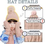 ⁦طقم قبعة شتوية ووشاح وقفازات للاطفال الصغار من تيريفي، قبعة صغيرة محبوكة من الصوف لتدفئة الرقبة وقفازات دافئة للاولاد بعمر 2-7 سنوات - خامة دافئة وناعمة⁩ - الصورة ⁦4⁩