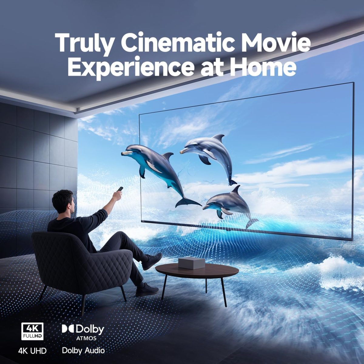 ⁦تلفزيون ذكي 43 بوصة من هوريون، تلفزيون 4K UHD LED مع ويب او اس 22، تلفزيون رفيع للغاية مع تباين كبير، HDR10، صوت دولبي، بث مباشر، بلوتوث، اتش دي ام اي، واي فاي (سلسلة بي 6D، 2025)⁩ - الصورة ⁦7⁩