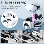 ⁦حامل قاعدة شحن لجهاز بلاي ستيشن 5 في ار 2، حامل شحن PSVR2، قاعدة شحن مغناطيسية لاجهزة تحكم PS5 VR2، حامل شحن عالي السرعة، مؤشر LED، حامل سماعات راس الواقع الافتراضي⁩ - الصورة ⁦2⁩