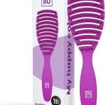 تي بي تولز فور بيوتي فرشاة فك تشابك الشعر ماي هابي كولور من اي ال يو لتمشيط وتنعيم الشعر الجاف والرطب للشعر الطويل والقصير، مصنوعة من شعيرات صناعية