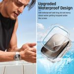 ⁦جوتون جراب مقاوم للماء لساعة ابل سلسلة 10 مقاس 42 ملم، غطاء حماية من الزجاج المقوى الصلب من البولي كربونات متوافق مع ملحقات اي ووتش 42 ملم، شفاف⁩ - الصورة ⁦3⁩