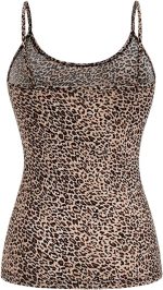 ⁦طقم بلوزة بحمالات رفيعة وقبة مفتوحة وقصة ضيقة بطبعة جلد الفهد للنساء من جورجليتر، 4 قطع⁩ - الصورة ⁦3⁩