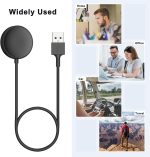 ⁦شاحن ساعة USB نوع C لساعة جالكسي 7/6 كلاسيك/6/5 برو/5/4/4 كلاسيك/3/اكتيف 2/اكتيف 1، 1 متر/3.3 قدم، شاحن جالكسي مغناطيسي (USB اسود، 50 سم)⁩ - الصورة ⁦7⁩