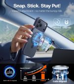 ⁦توراس جراب مغناطيسي من اوستاند لموبايل ايفون 17 برو ماكس، متوافق مع ماج سيف، درجة عسكرية مضادة للصدمات، مسند ثابت مرن وحامل حلقي، جراب نحيف شفاف 17 برو ماكس 6.9 انش، ازرق داكن⁩ - الصورة ⁦4⁩