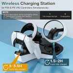 ⁦حامل قاعدة شحن لجهاز بلاي ستيشن 5 في ار 2، حامل شحن PSVR2، قاعدة شحن مغناطيسية لاجهزة تحكم PS5 VR2، حامل شحن عالي السرعة، مؤشر LED، حامل سماعات راس الواقع الافتراضي⁩ - الصورة ⁦7⁩