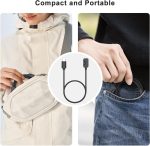 ⁦كيبل شحن مغناطيسي لسامسونج جالاكسي فيت 3، متوافق مع الساعات الذكية SM-R390، USB-A + USB-C، حامل كابل شحن مغناطيسي بطول 3.3 قدم، عبوة من قطعتين⁩ - الصورة ⁦4⁩