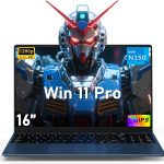 نياكون 16 انش 16GB RAM 512GB SSD | معالج N150 | FHD 1920 × 1200 | زاوية مفتوحة 180 | كيبورد باضاءة خلفية | ويندوز 11 برو | فتح بصمة الاصبع | رسومات UHD 750MHz