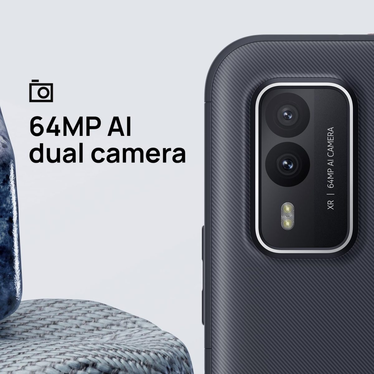 ⁦اتش ام دي هاتف ذكي XR21 5G | اندرويد 12 | هاتف ذكي متين غير مقفل | ثنائي شرائح الاتصال | اصدار امريكي | 6/128GB | شاشة 6.49 انش | كاميرا مزدوجة 64MP | اسود ميدنايت⁩ - الصورة ⁦4⁩