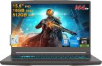 MSI لابتوب العاب رفيع 15 بشاشة FHD IPS 15.6 انش بتردد 144Hz ومعالج انتل ثماني النواة i5-13420H (>i7-12650H) وDDR4 16GB وSSD سعة 512GB وبطاقة جيفورس RTX 4060 واضاءة خلفية USB-C وويندوز 11 برو مع ملحق