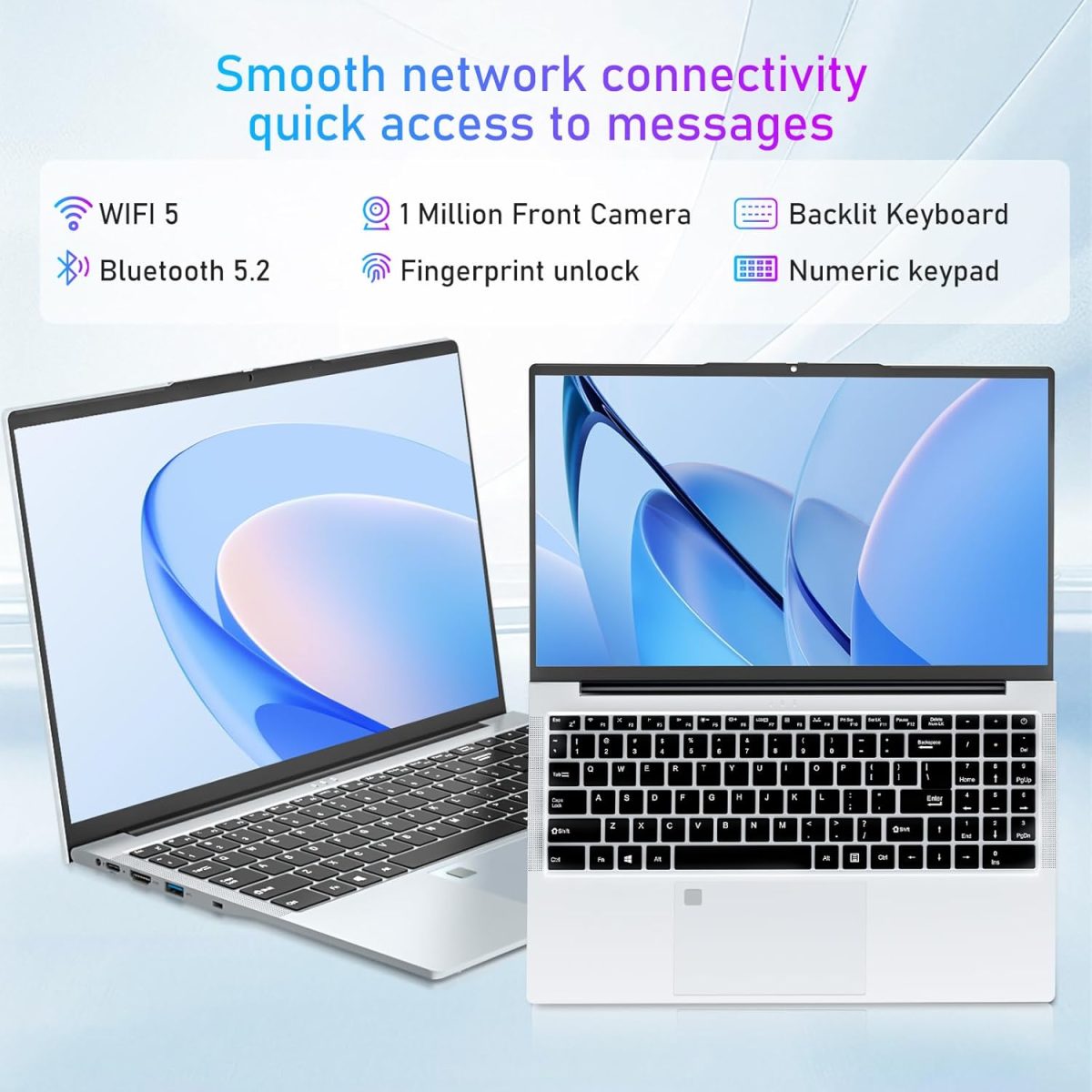 ⁦لابتوب العاب 15.6 انش i9-11900H، FHD 1920*1080، 32GB LPDDR4 RAM 1TB SSD، لابتوب تقليدي 180 زاوية مفتوحة واي فاي 5 HDMI كيبورد باضاءة خلفية مع لوحة مفاتيح رقمية ويندوز 11 برو⁩ - الصورة ⁦7⁩