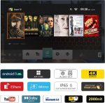 ⁦إليكسونج تلفزيون اندرويد ذكي مقاوم للماء 55 بوصة للاماكن الخارجية 2000 وحدة مضيئة في البكسل 4K، دولبي اتموس، HDR 10 مقاوم للطقس يدعم بلوتوث وواي فاي⁩ - الصورة ⁦2⁩