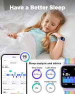 ⁦بيجر فايف ساعة ذكية للاطفال 1.8 انش لتتبع اللياقة البدنية وعداد خطوات ومعدل ضربات القلب ومقاومة للماء IP68 ومراقبة النوم وعداد خطوات للسعرات الحرارية و5 العاب احجية مع/بدون تطبيق للبنات المراهقات 5-16⁩ - الصورة ⁦4⁩