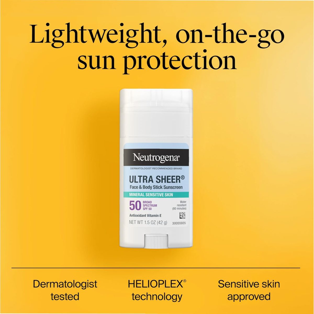 ⁦Neutrogena Ultra Sheer Mineral Face Body Stick SPF 50, Multi-Purpose⁩ - الصورة ⁦3⁩