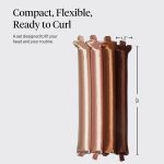⁦كيتش اداة تجعيد الشعر جامبو بدون حرارة - قضبان مرنة مغطاة بالساتان للشعر الطويل والقصير | تجعيد الشعر للنوم | بدون تجعيد حراري لجميع انواع الشعر، خشب الورد⁩ - الصورة ⁦2⁩