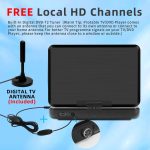 ⁦مشغل دي في دي محمول 10.1 انش من كيه سي ار بشاشة LED، تلفزيون مدمج، DVB-T2، بطارية قابلة لاعادة الشحن USB/HDMI/AV ومكبر صوت ستيريو مزدوج، تلفزيون صغير للاطفال والسيارة والسفر⁩ - الصورة ⁦3⁩