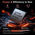 ⁦لابتوب العاب شيفو يو 2025 R7 5700U (8C/16T حتى 4.3GHz) وRAM 16GB وSSD 1TB وشاشة FHD 15.6 انش وبطاقة عرض مرئي راديون RX فيجا 8 وبطارية 5 ساعات وكيبورد باضاءة خلفية وUSB 3.2 ومنفذ نوع C وفتح FP⁩ - الصورة ⁦2⁩