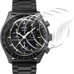 ستانشيف واقي شاشة كريستال من البولي يوريثين الحراري الناعم المضاد للخدش متوافق مع ساعة سواتش اوميجا مون ووتش، غطاء واقي شاشة شفاف HD