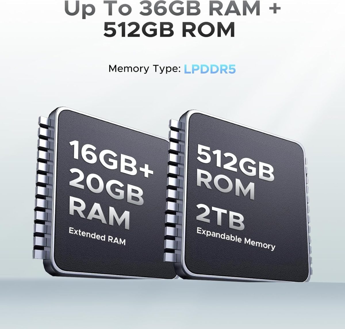 ⁦جوال بليد جي تي الترا 2025 متين 5G، تاثير اضاءة LED، 36GB+512GB LPDDR5، ديمنستي D7300، 120Hz 6.75 انش، كاميرا ذكاء اصطناعي 100MP 10.5 ملم رفيعة للغاية اندرويد 14 NFC WIFI 6⁩ - الصورة ⁦2⁩