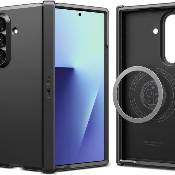 سبايجن حافظة تاف ارمور برو ماج فيت لهاتف سامسونج جالاكسي Z فولد 7 [متوافق مع ماج سيف] غطاء (2025) - اسود