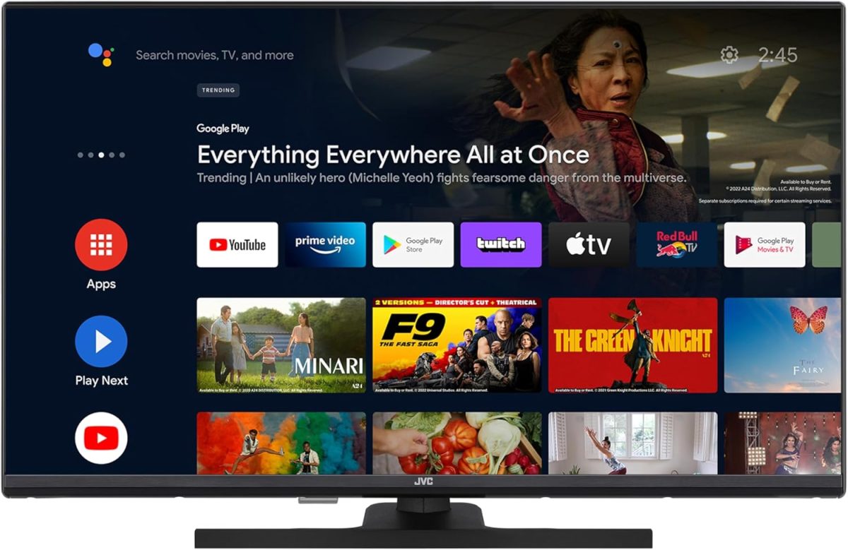 ⁦تلفزيون كيو ال اي دي 32 بوصة من جيه في سي، تلفزيون سمارت فيرنسير FHD بنظام اندرويد (HDR، موالف ثلاثي، بلوتوث) LT-32VQF545A [انرجي كلاس اي] (LT-32VQF545A)⁩ - الصورة ⁦2⁩