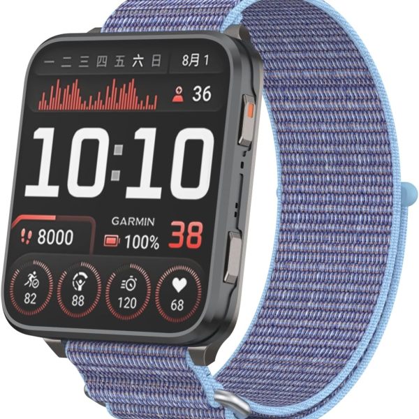 سوار بديل مرن ومضفر متوافق مع جارمين فينو اكس 1 من كينوك، مصنوع من النايلون المتين جيد التهوية - اسود