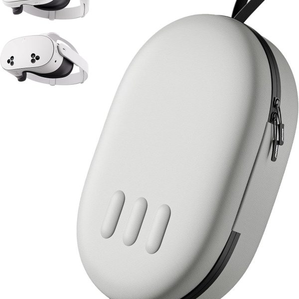 شنطة حمل لميتا كويست 3 اس/كويست 3 من زوزوفر، متوافقة مع حزام بطارية ايليت ووحدات التحكم وغيرها من الملحقات، حافظة صلبة وحماية فائقة للسفر، رمادي