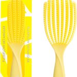 ناتشور سبيل فرشاة فك تشابك الشعر من فليكسي فلو | تفك تشابك جميع انواع الشعر | للشعر الرطب والجاف | خيوط مرنة لتنظيف وتنظيف بدون الم | تزيل العقد وتقلل من التقصف | (اصفر)