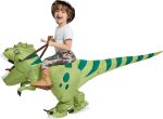 ⁦One Casa Inflatable Dinosaur Costume Riding T Rex Air Blow up Funny Fancy Dress Party Halloween Costume for Kids⁩ - الصورة ⁦5⁩