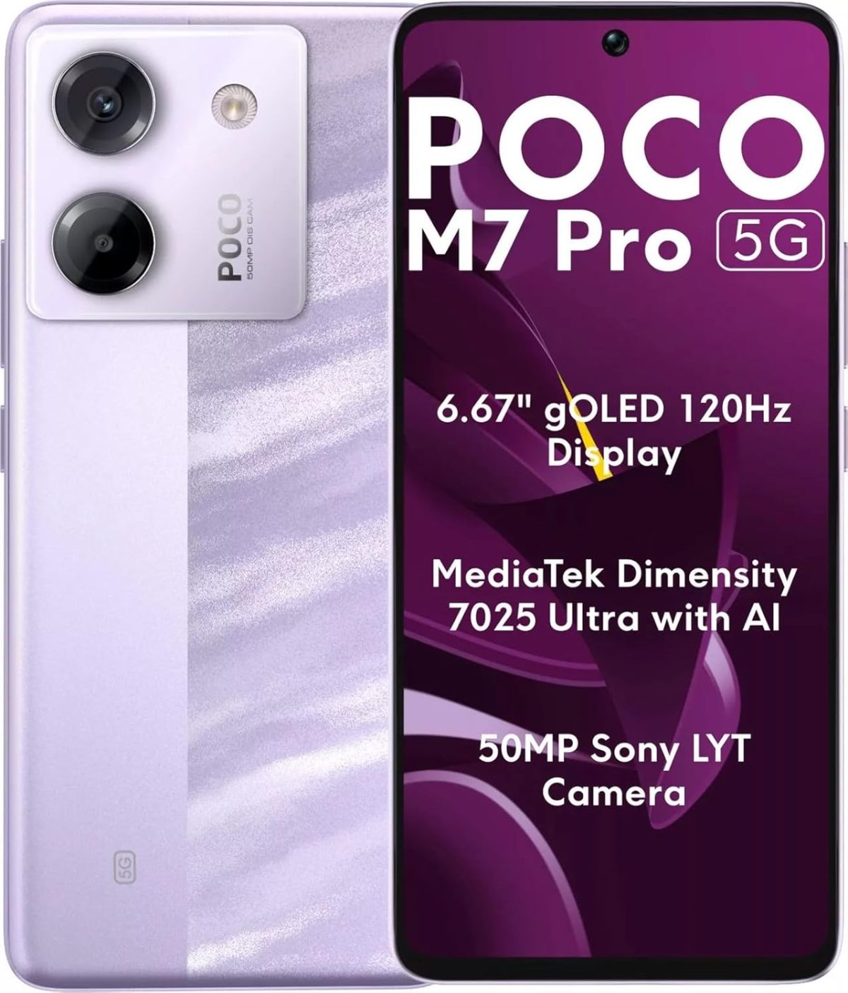 شاومي موبايل بوكو M7 برو الجيل الخامس 5G 8GB RAM 256GB ROM ارجواني