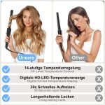 ⁦مكواة تجعيد الشعر برو بيوتي 7 في 1 من باروين، اداة تجعيد الشعر الاحترافية وتصفيف الشعر، مكواة تجعيد سيراميك مع 7 عصي تسخين، 100-230 درجة مئوية، شاشة LCD⁩ - الصورة ⁦3⁩