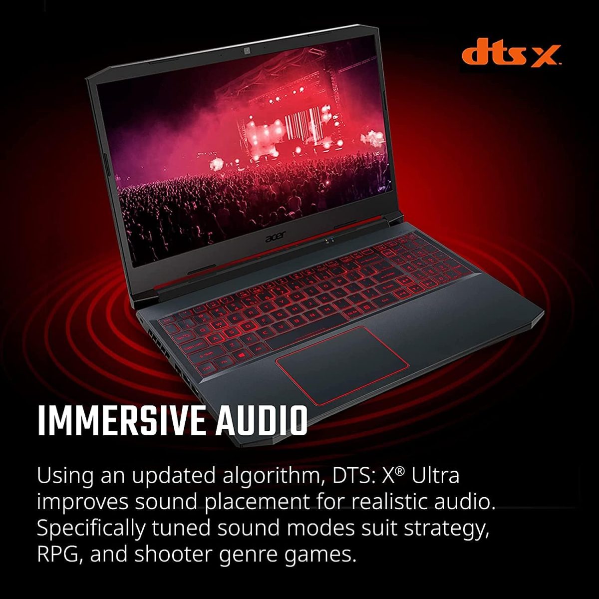⁦ايسر لابتوب العاب نيترو 5 AN515 | انتل كور i5-10300H حتى 4.5GHz | انفيديا جيفورس RTX 3050 GPU | 15.6 انش FHD 144Hz IPS | 8GB DDR4 | 256GB NVMe SSD | انتل واي فاي 6 | كيبورد باضاءة خلفية | قماش TWE⁩ - الصورة ⁦6⁩