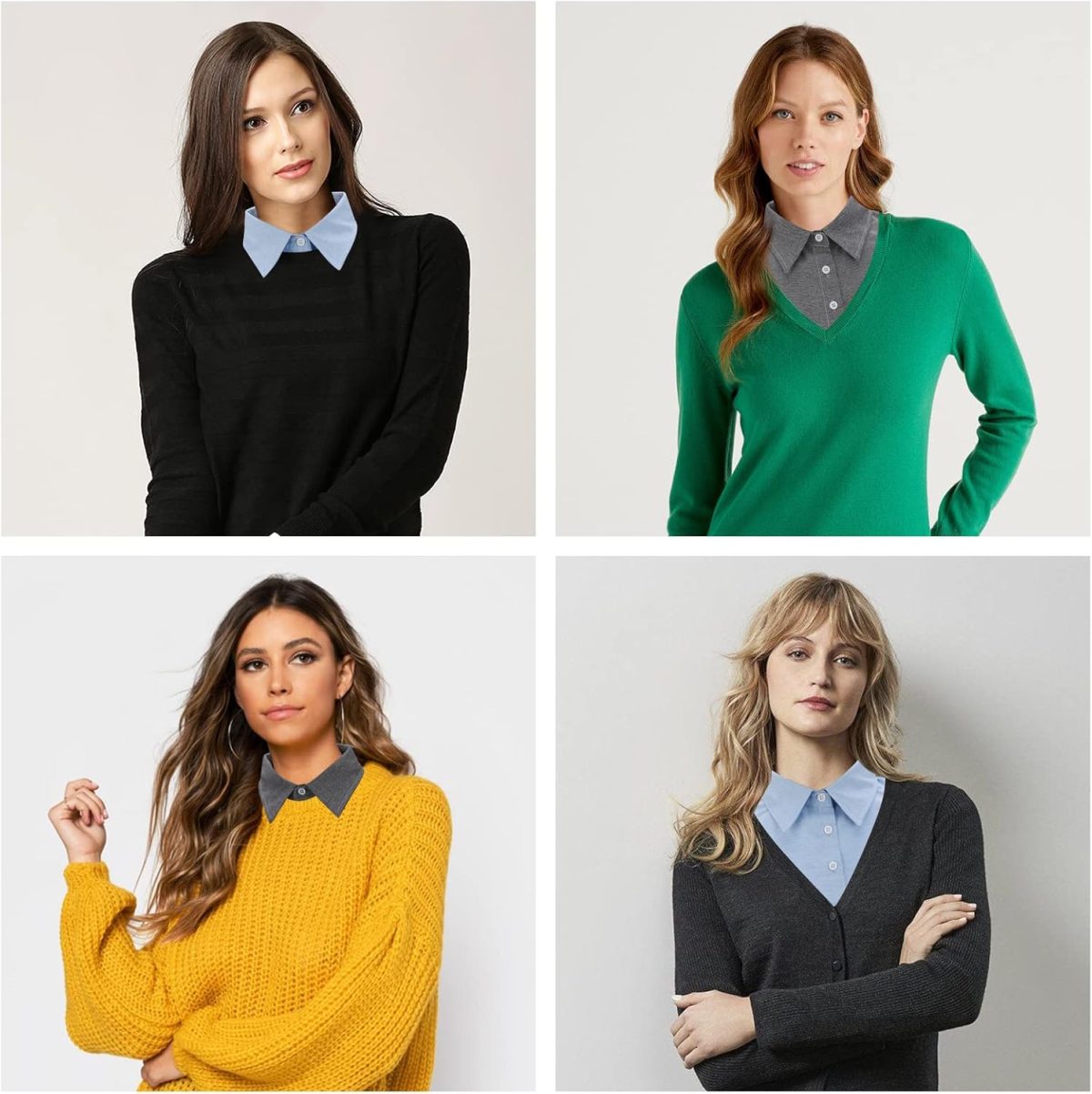 ⁦XEPST 2 Pieces Fake Collar White Detachable Collar for Women⁩ - الصورة ⁦7⁩