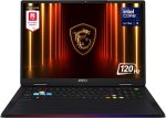 MSI لابتوب رايدر 18 HX AI 18 انش 120Hz UHD+ للالعاب، انتل كور U9-285HX، انفيديا جيفورس RTX 5080، 64GB DDR5، 4TB NVMe SSD، ثاندربولت 5، واي فاي 7، ويندوز 11 هوم، اسود A2XWIG-014US