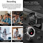 ⁦ساعة ذكية مع سماعات اذن 1.28 انش بلوتوث مع سماعات اذن لاسلكية لتتبع اللياقة البدنية مع مراقب معدل ضربات القلب والنوم ساعة رياضية مقاومة للماء وتنبيهات المكالمات والرسائل ومراقب الصحة⁩ - الصورة ⁦5⁩