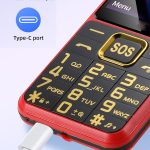 ⁦جوال كبار السن مع مصباح يدوي من يوهيسي، جوال رفيع للغاية 4G مع شاشة ملونة HD مقاس 2.6 انش، شريحتين اتصال، ازرار استغاثة كبيرة، مكبر صوت عالي (احمر)⁩ - الصورة ⁦9⁩