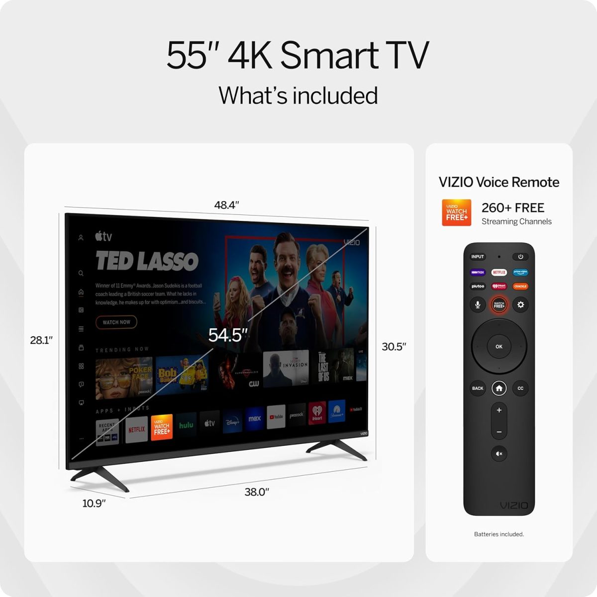 ⁦فيزيو تلفزيون ذكي 55 بوصة سلسلة V 4K LED HDR مع دولبي فيجن، واي فاي 6E، سماعة رأس بلوتوث، متوافقة مع محرك الالعاب واليكسا، V555M-K01، موديل 2023⁩ - الصورة ⁦4⁩