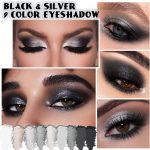 ⁦evpct 9 Colors Silver Gray Glitter Eyeshadow Palette, Black Smokey Grey and Silver White Sparkle Glitter Shimmer Shiny Eye Shadow Palette Makeup kit for older Women, High Pigment Waterproof eyeshadow⁩ - الصورة ⁦2⁩