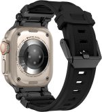 ⁦دادو سوار رياضي مطاطي متوافق مع ساعة ابل سلسلة الترا 2 | 9 | 8 الترا | 8 | 7 | 6 | 5 49/45/44/42 ملم، سوار مطاطي فاخر مع موصل معدني⁩ - الصورة ⁦3⁩