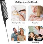 ⁦فرشاة فك تشابك الشعر، فرشاة رطبة وجافة للشعر الكثيف والمجعد مع مجداف هواء وشعيرات من الستانلس ستيل، مشط فرشاة لتدليك الراس / تحفيز فروة الراس / نمو الشعر / العناية اليومية بالشعر (بيضاوي)⁩ - الصورة ⁦6⁩