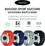 ⁦سوار ساعة رياضي متوافق مع سوار ساعة الترا 49 ملم 45 ملم 44 ملم 42 ملم للرجال، اساور معصم بديلة من السيليكون الناعم المقاوم للماء لسلسلة ساعات 8 7 6 5 اس اي الترا⁩ - الصورة ⁦5⁩