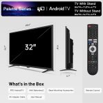 ⁦تلفزيون ذكي بشاشة مسطحة HD 720p مقاس 32 بوصة من اف بي دي مع جوجل بلاي، تلفزيون LED صغير لغرفة المعيشة، جوجل كاست مدمج، بث مباشر اندرويد مع واي فاي، بلوتوث (موديل 2025)⁩ - الصورة ⁦4⁩