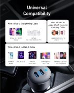 ⁦انكر شاحن سيارة USB C، محول باور اي كيو 3.0 بمنفذين 40 واط، شاحن سيارة ايفون 16، باور درايف III ديو مع توصيل طاقة لايفون 16/15/14/وسامسونج وهواوي وشاومي وريدمي وفيفو واوبو وغيرها⁩ - الصورة ⁦6⁩