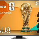 هايسينس تلفزيون ذكي 55 بوصة فئة U8 صغير LED ULED 4K UHD جوجل (55U8QG، موديل 2025) - QLED، اصلي 165Hz، VRR 288، حتى LD5600، 5000 وحدة مضيئة في البكسل، HDR10+، دولبي فيجن اي كيو اتموس، اي ماكس محسن، صوت