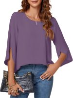 ⁦تي شيرت نسائي بأكمام طويلة لخريف 2022 من كوتاي، بلايز تونيك كاجوال فضفاضة ناعمة مع جيب⁩ - الصورة ⁦2⁩