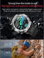 ⁦ساعة ذكية مع سماعات اذن 1.28 انش بلوتوث مع سماعات اذن لاسلكية لتتبع اللياقة البدنية مع مراقب معدل ضربات القلب والنوم ساعة رياضية مقاومة للماء وتنبيهات المكالمات والرسائل ومراقب الصحة⁩ - الصورة ⁦4⁩