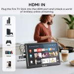 ⁦بويفون تلفزيون محمول 15.6 انش مع هوائي، مشغل دي في دي مدمج، بطارية 5000mAh، يدعم مدخل HDMI/USB/TF/AV وتنسيقات اقراص متعددة، مجموعة دي في دي صغيرة للتخييم والفناء والمطبخ ار في، اسود⁩ - الصورة ⁦5⁩