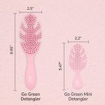 ⁦ويت براش فرشاة فك تشابك الشعر من جو جرين، بينك - فرشاة لفك تشابك الشعر - شعيرات انتيلي فليكس فائقة النعومة تنزلق عبر التشابك وتفك العقد بلطف مع تقليل الالم وتقصف الأطراف والتقصف⁩ - الصورة ⁦7⁩